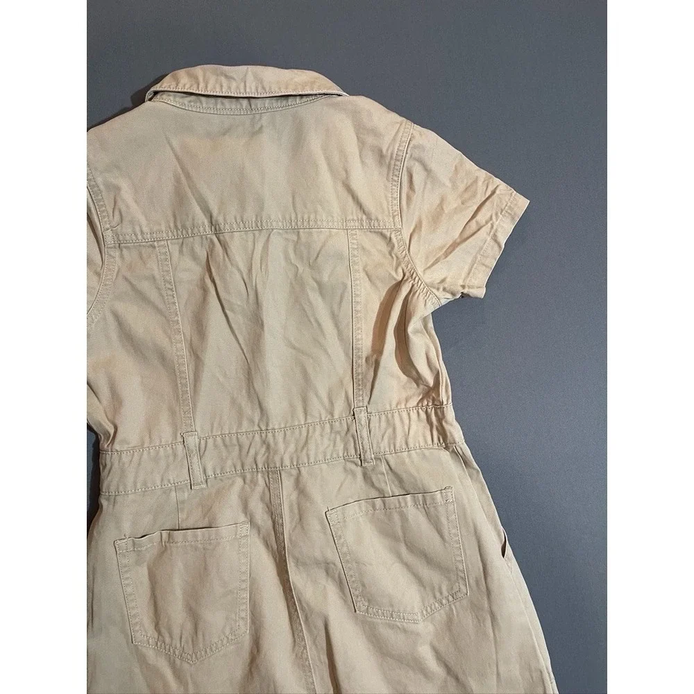 Girls Guess Vintage 90s  Khaki Cargo Utility Mini dress with pockets size 12
